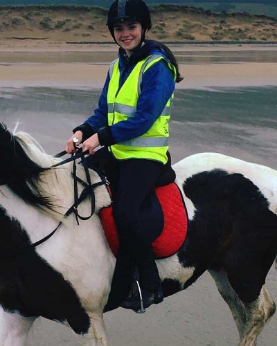 Sophie Callery on horseback